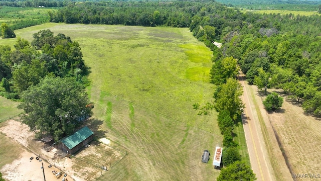 aerial view with a rural view