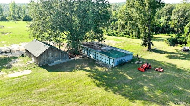 bird's eye view featuring a rural view