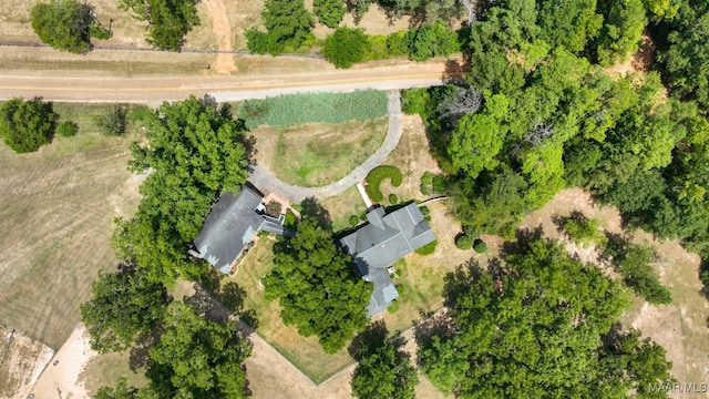 aerial view with a rural view