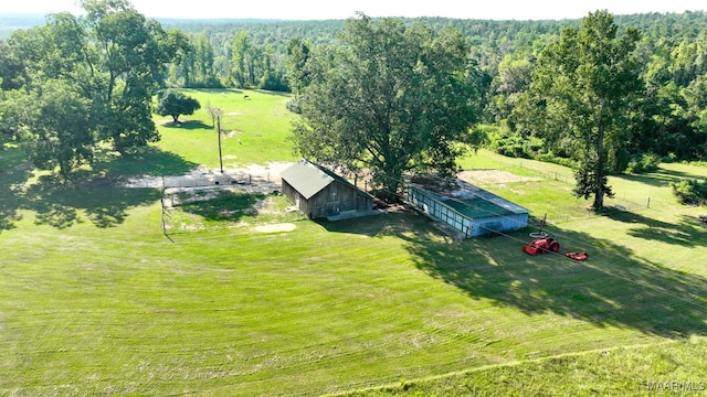 aerial view with a rural view