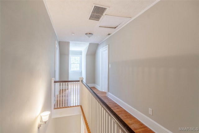 hallway with wood-type flooring