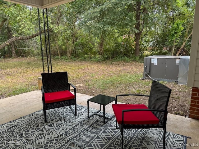 view of patio / terrace featuring central AC