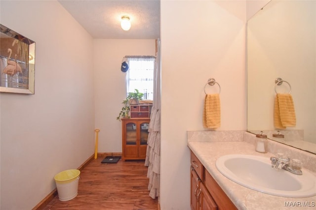 145 Cotton Ln, Deatsville, AL 36022 - bathroom with vanity, baseboards, and wood finished floors