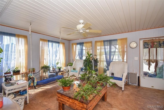 145 Cotton Ln, Deatsville, AL 36022 - sunroom with a ceiling fan