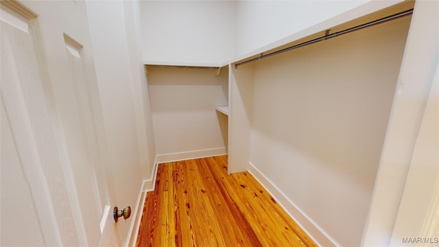 spacious closet featuring light wood-style flooring