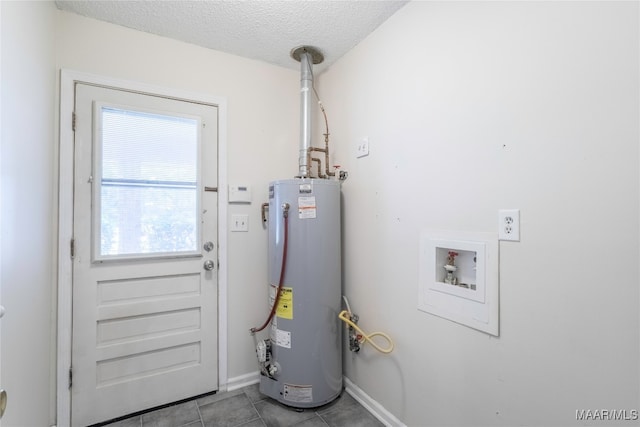 utility room featuring water heater