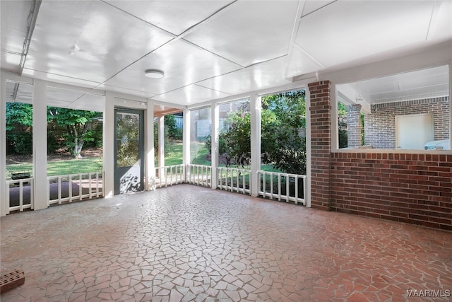 view of unfurnished sunroom