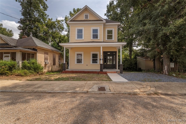 view of front of property featuring a porch