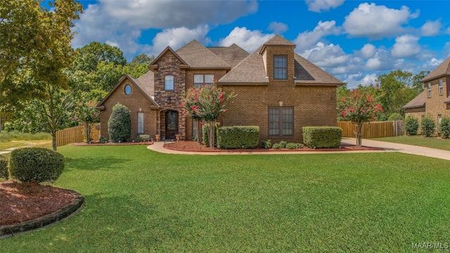 view of front of house featuring a front lawn