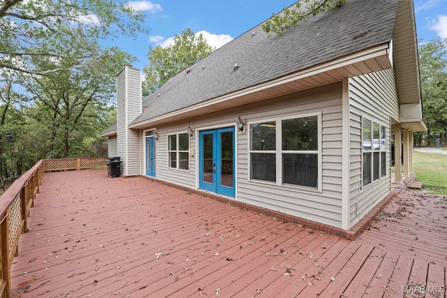 wooden terrace with grilling area