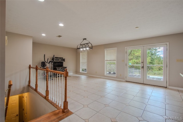 interior space with french doors