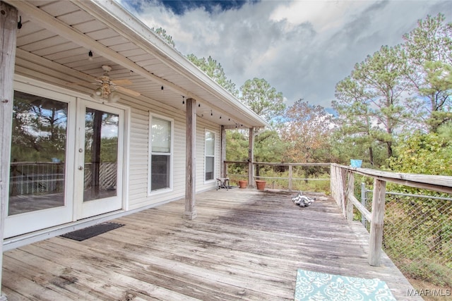 deck featuring french doors