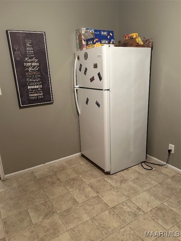 kitchen with white fridge