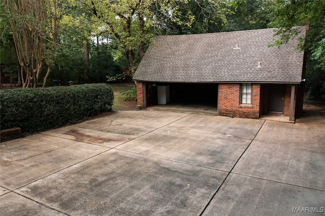 garage with a carport