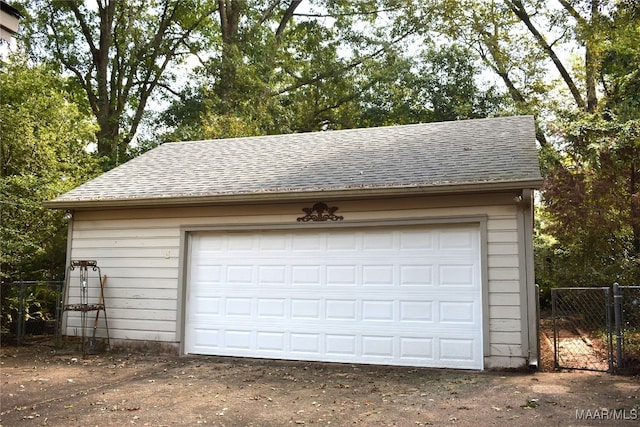 view of garage