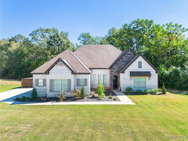 view of front of property with a front yard