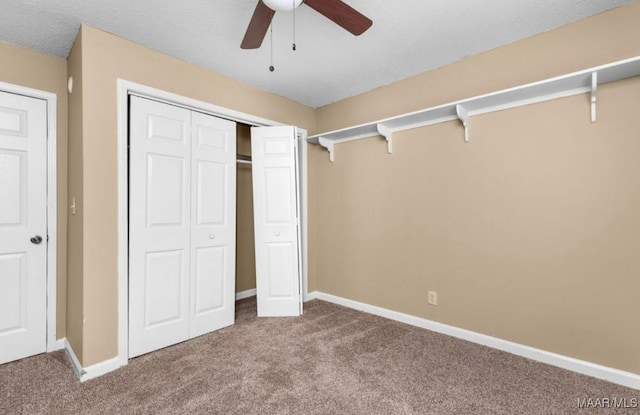 3033 Willow Lane Dr, Montgomery, AL 36109 - unfurnished bedroom with carpet floors, a closet, baseboards, and ceiling fan