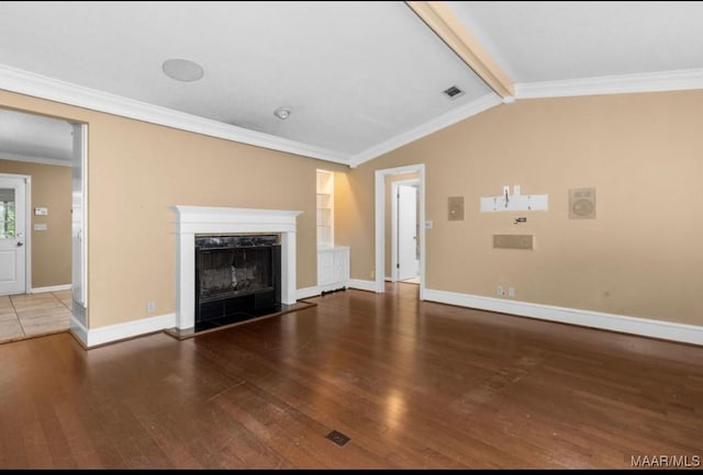3033 Willow Lane Dr, Montgomery, AL 36109 - unfurnished living room with wood finished floors, baseboards, a high end fireplace, and ornamental molding