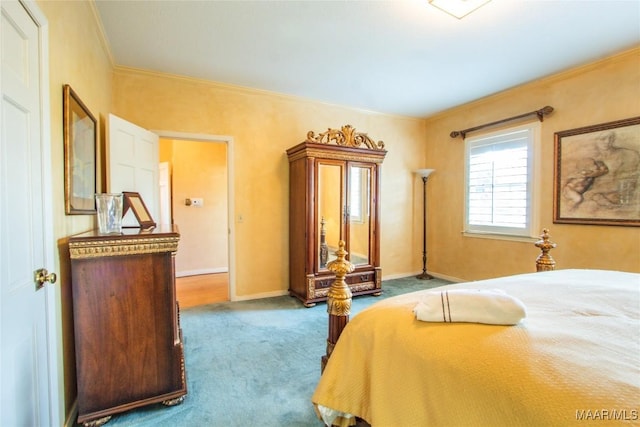 601 N Pickett St, Autaugaville, AL 36003 - bedroom with carpet flooring, ornamental molding, and baseboards