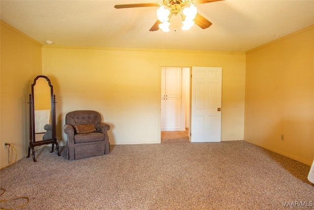 601 N Pickett St, Autaugaville, AL 36003 - unfurnished room featuring a ceiling fan, ornamental molding, and carpet