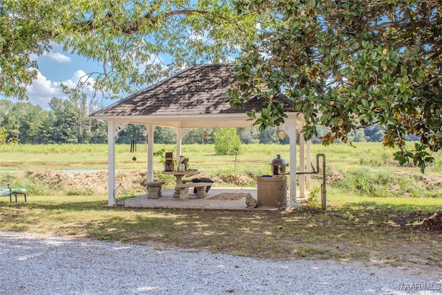 view of yard featuring a gazebo