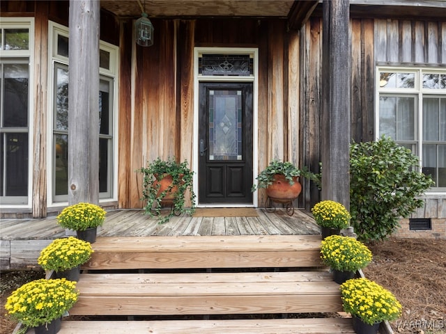 view of doorway to property