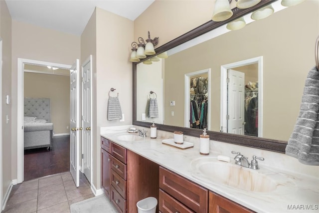 bathroom featuring vanity and tile patterned floors