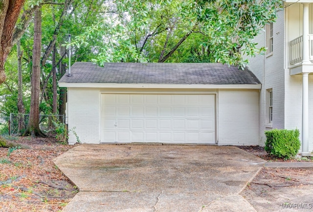 view of garage