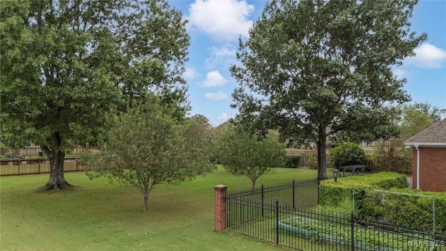 view of home's community with a lawn