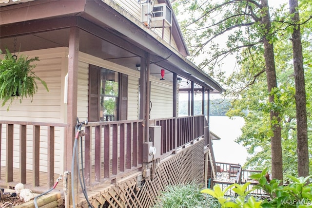 view of property exterior featuring a porch