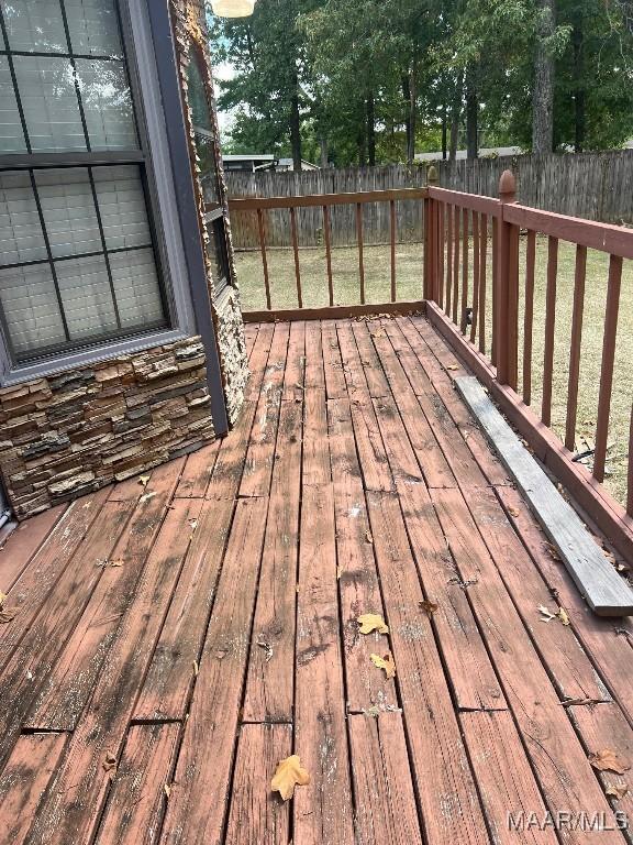 4512 Delray Rd, Montgomery, AL 36116 - wooden terrace featuring a fenced backyard
