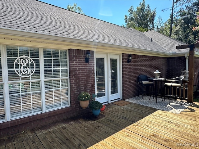 deck with french doors