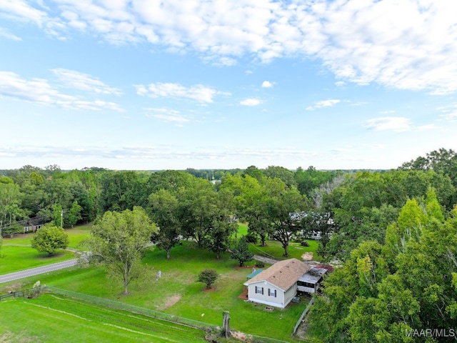 bird's eye view featuring a rural view