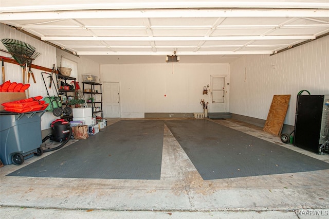 garage featuring a garage door opener