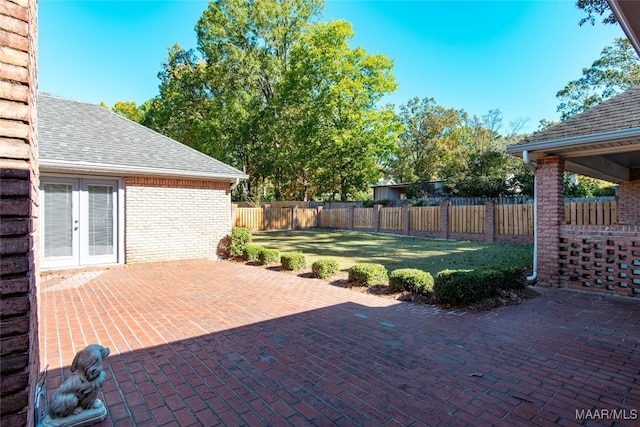 view of patio with french doors