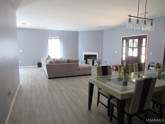 dining area featuring light hardwood / wood-style flooring