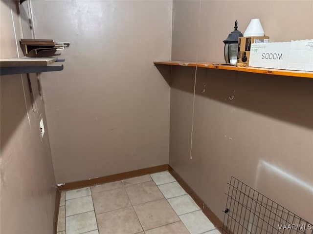 interior space featuring light tile patterned floors