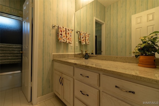 bathroom featuring vanity and tile patterned floors