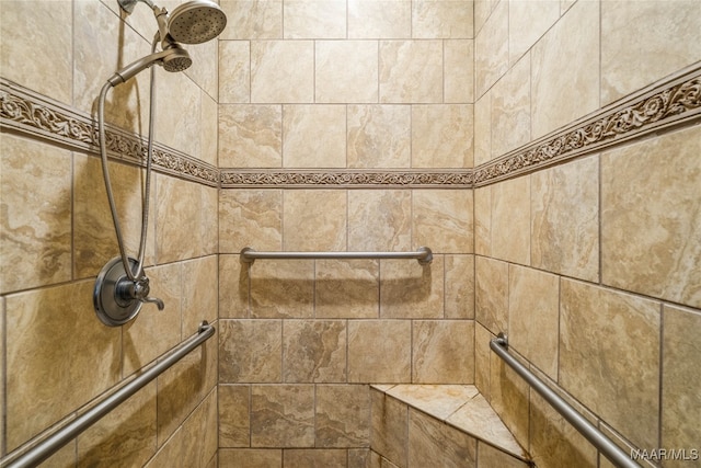 interior details with tiled shower