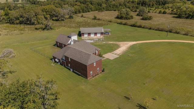 drone / aerial view with a rural view