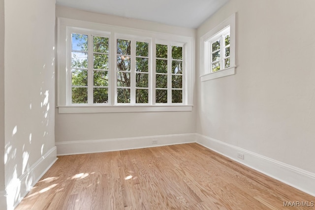 unfurnished room with plenty of natural light and light wood-type flooring