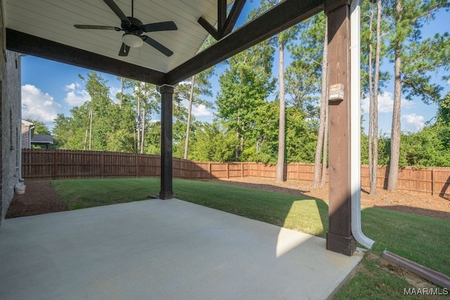 view of patio / terrace with ceiling fan