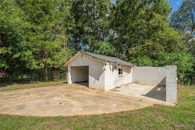 view of garage