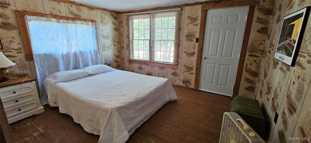 bedroom featuring dark wood finished floors