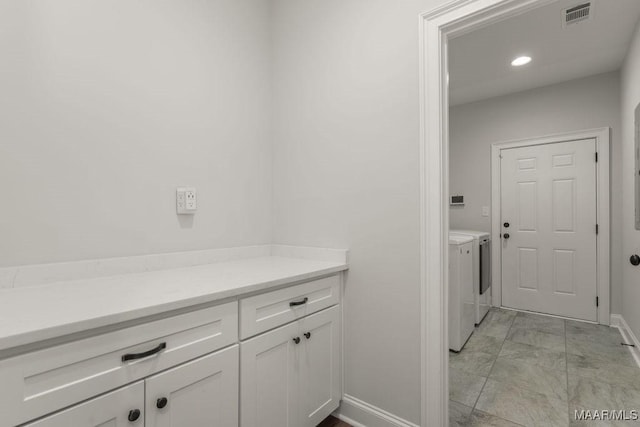78 Hillston Dr, Wetumpka, AL 36093 - washroom with separate washer and dryer, light marble finish floors, baseboards, and recessed lighting