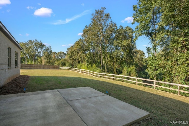 view of yard with a patio area