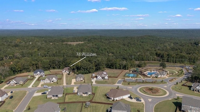 78 Hillston Dr, Wetumpka, AL 36093 - aerial view of property's location with a heavily wooded area and nearby suburban area