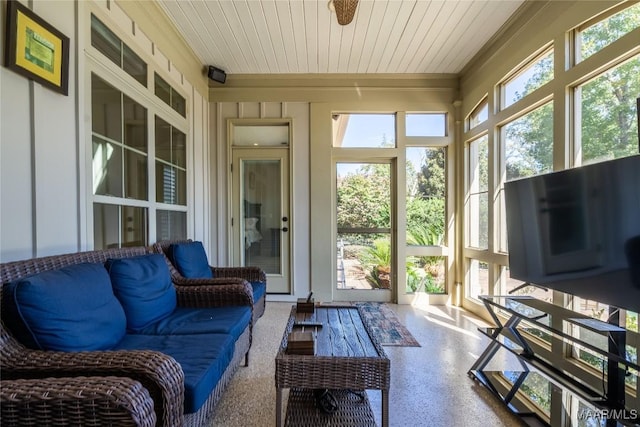 156 Walnut Point Dr, Wetumpka, AL 36093 - sunroom with wood ceiling and speckled floor