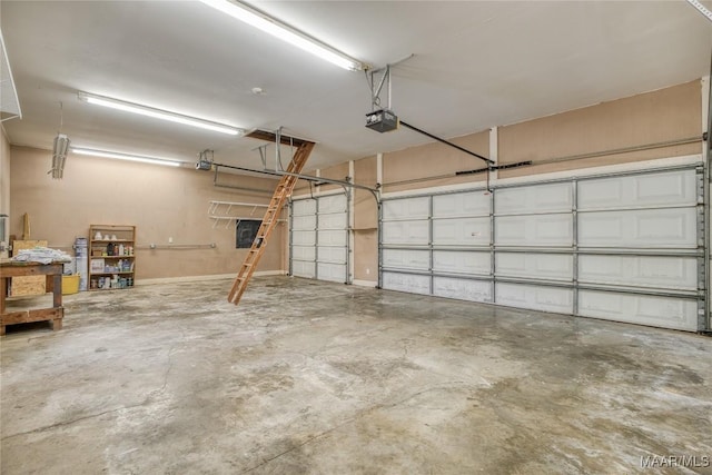 garage featuring a garage door opener