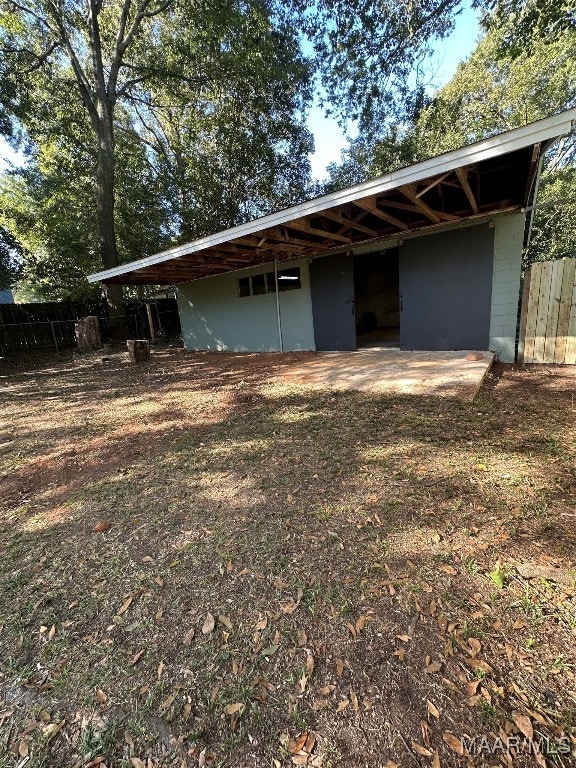 view of garage